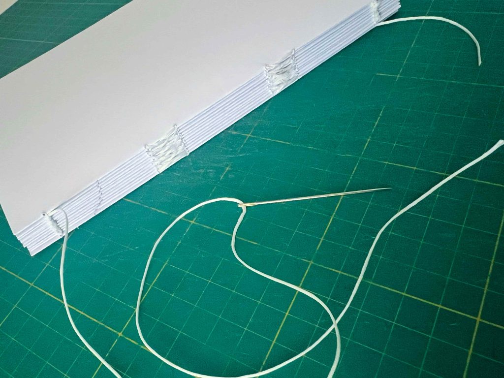 Halfway through sewing, more practice needed…
